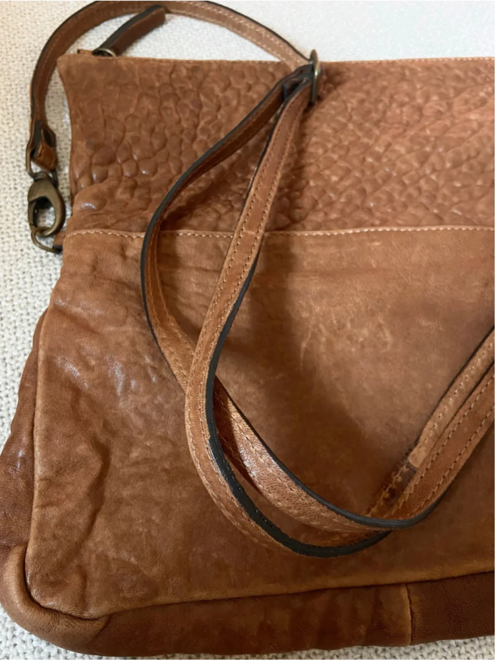 Johnny Was Bria Italian Leather Purse Studded Crossbody Bag Brown Italy